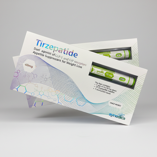 Tirzepatide packaging with Syedica branding on a white background