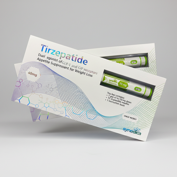 Tirzepatide packaging with Syedica branding on a white background